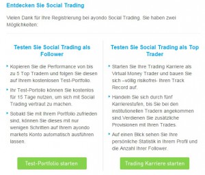 ayondo social trading 2 Möglichkeiten